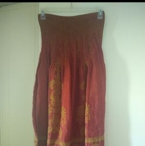 Lapis red and gold dress/skirt